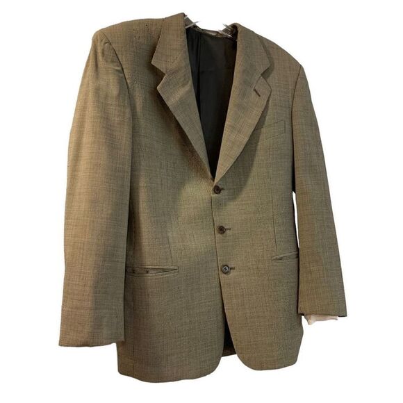 Valentino Uomo Vintage 1980s Blazer Houndstooth 100% Wool Italy 39 Regular - Picture 1 of 10